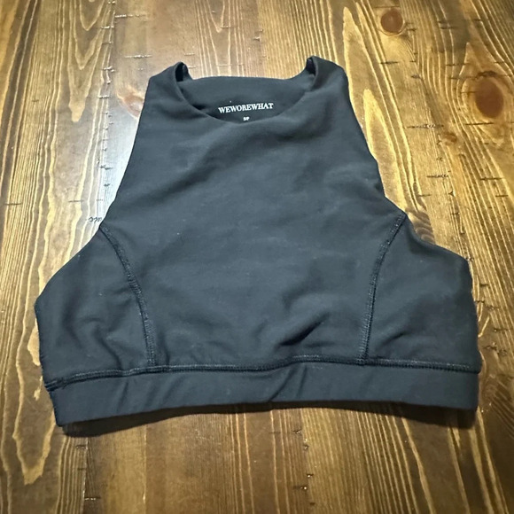 WeWoreWhat Black Racerback Sports Bra Black Size Small EUC - Picture 3 of 4
